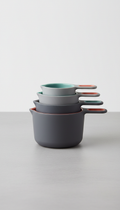 Graphite stackable measuring cups set with magnetic nesting